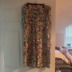 H&M Floral Wide Leg Pants - Multicolor